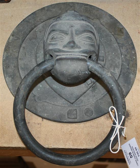 Large Chinese bronze door knocker